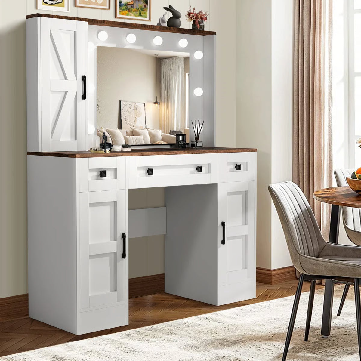 3 Drawers & 3 Cabinets Makeup Vanity-OUCH CART |Dressing table