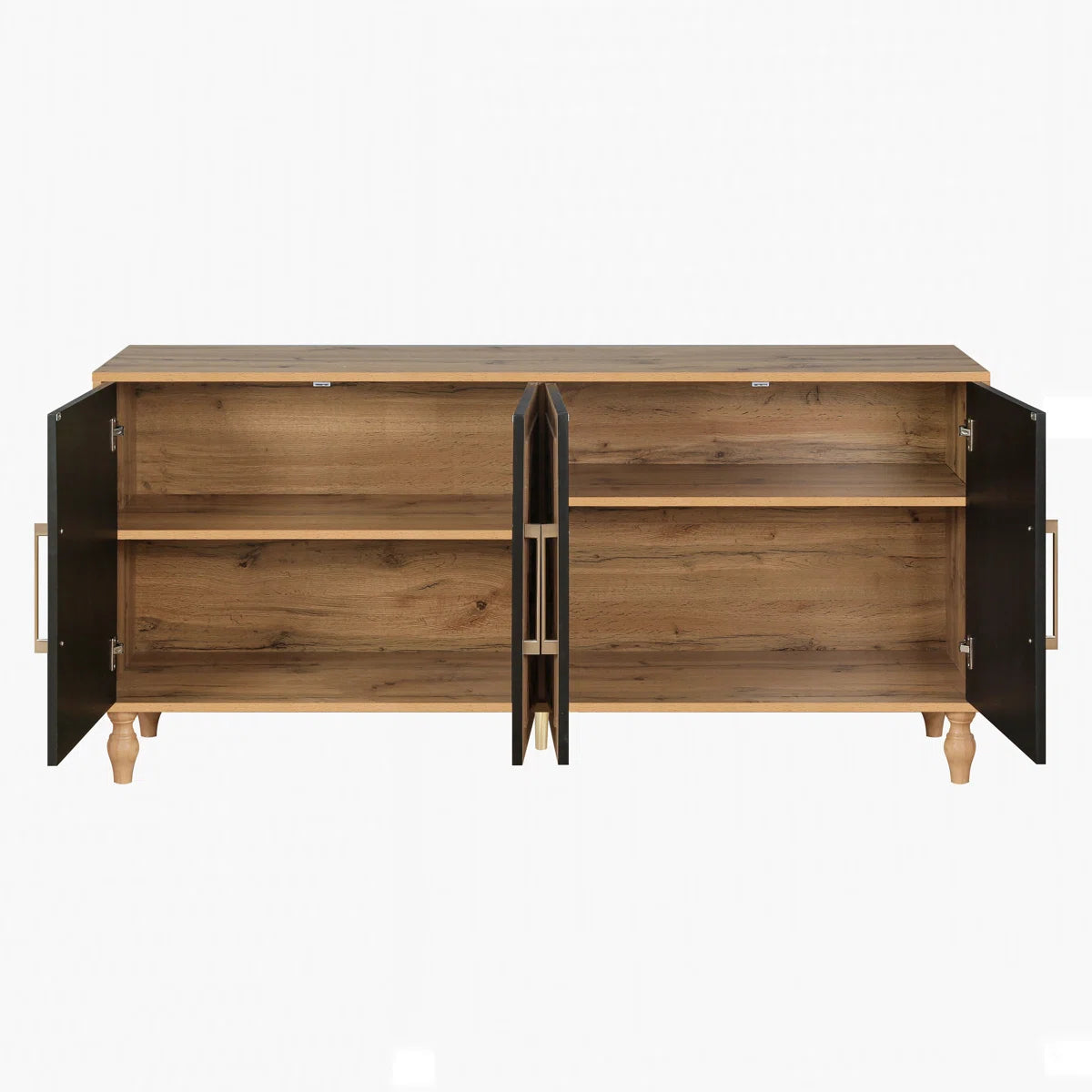 Wood Storage Cabinet with Carved Door and Metal Handle, Versatile and Stylish for Home Decor