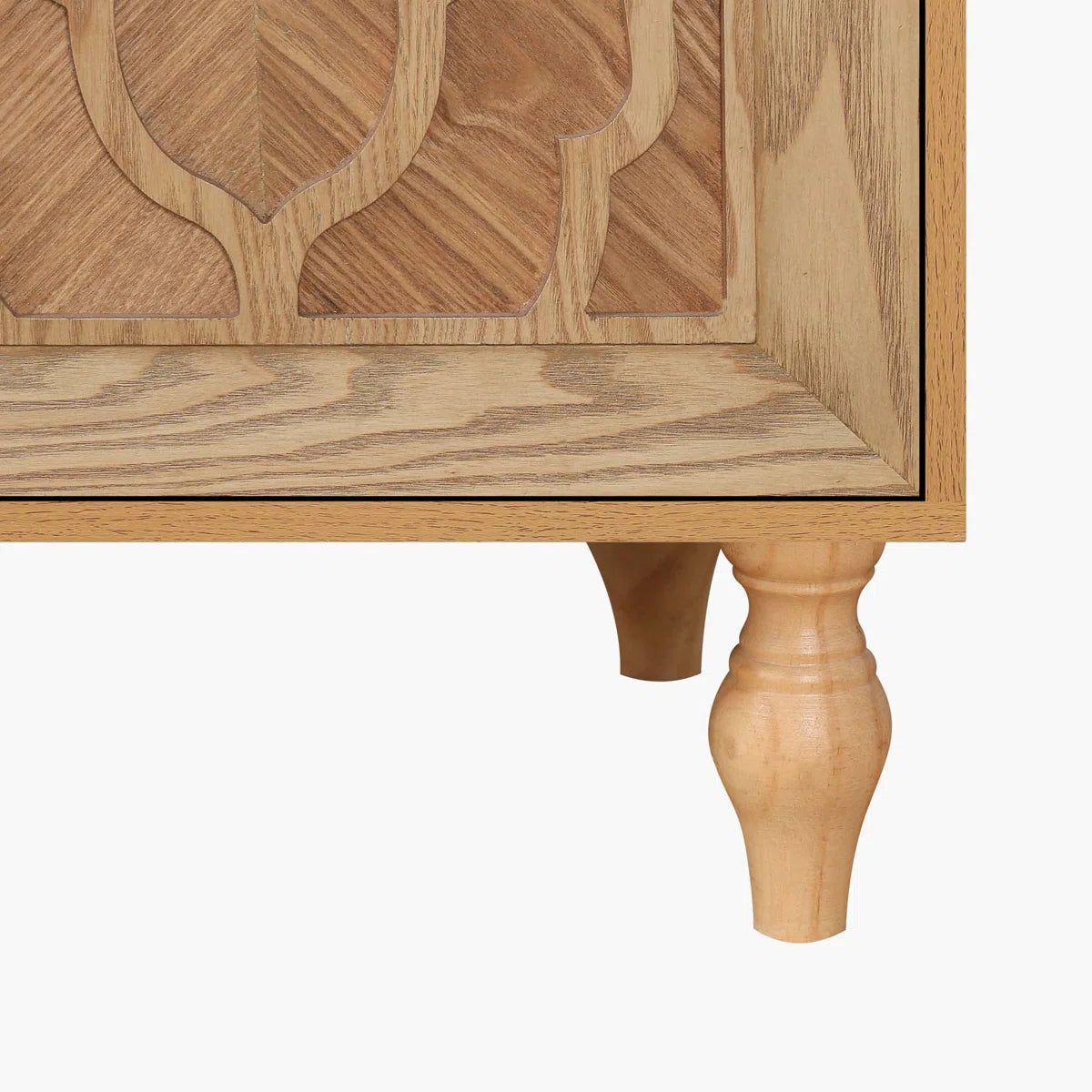 Wood Storage Cabinet with Carved Door and Metal Handle, Versatile and Stylish for Home Decor