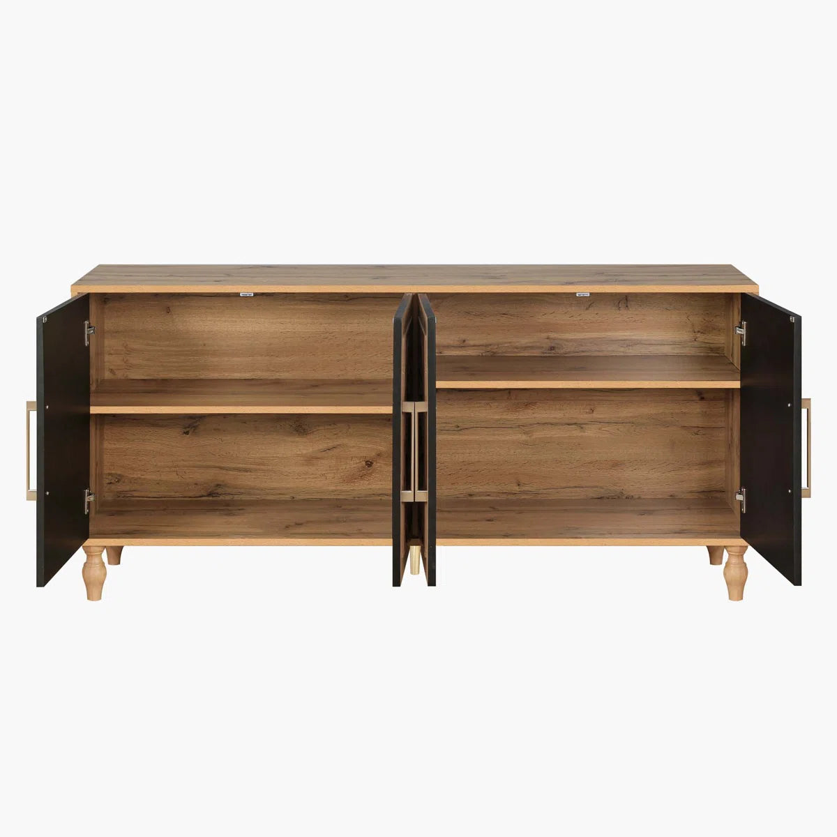 Wood Storage Cabinet with Carved Door and Metal Handle, Versatile and Stylish for Home Decor