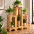 Wooden Plant Stand for Indoor Plants | 3-Tier Multi-Level Flower Pot Holder