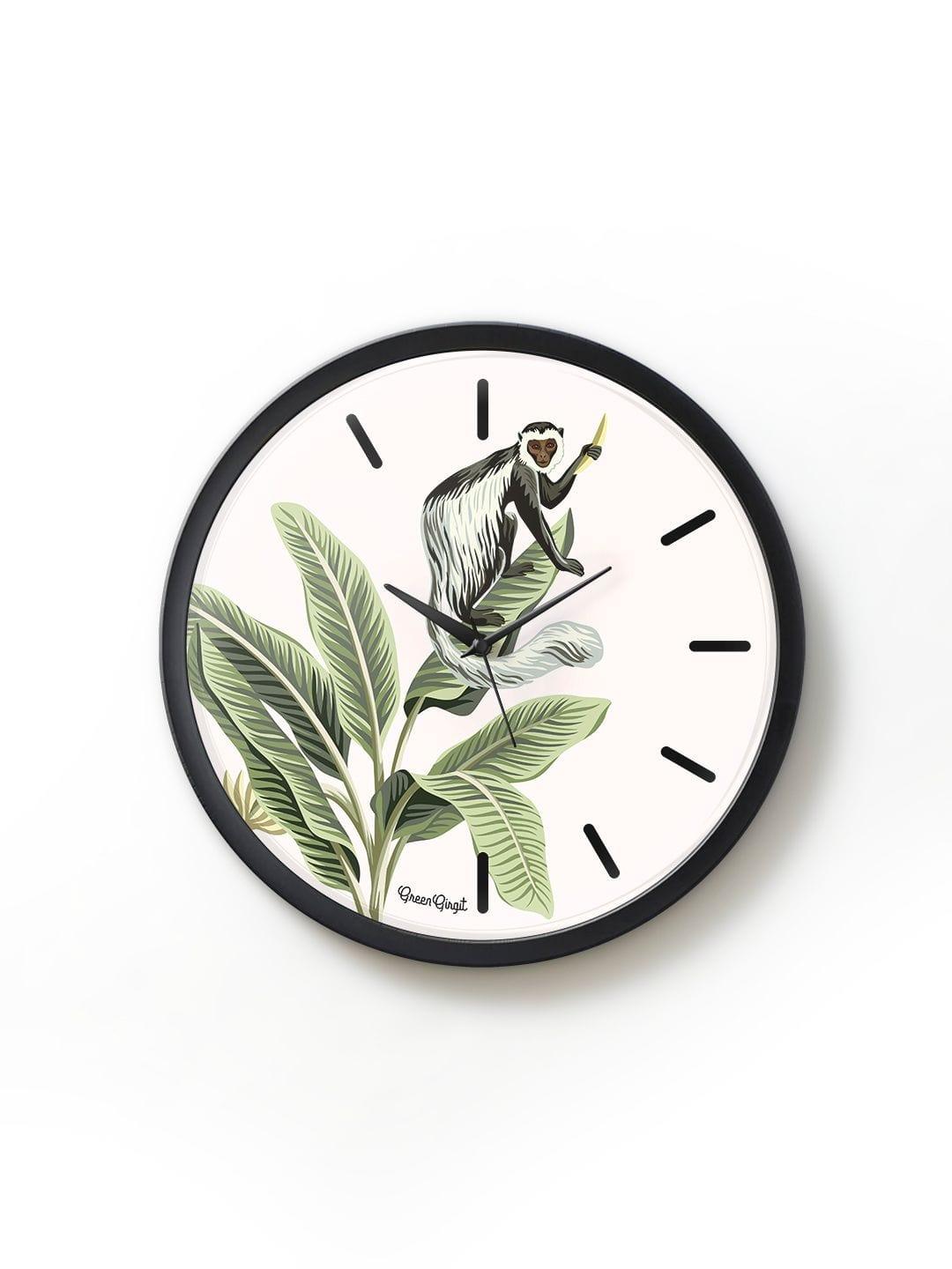 Monkey Menace Multicolor Wall Clock - Ouch Cart 