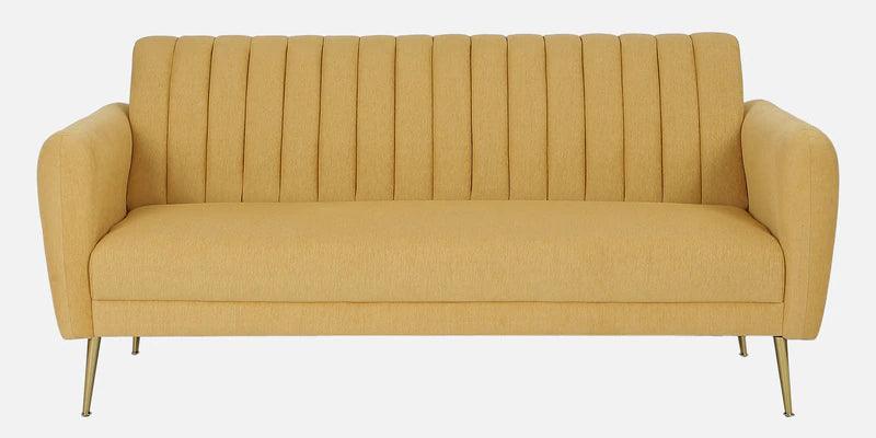 Fabric 3 Seater Sofa In Camel Yellow Colour - Ouch Cart 