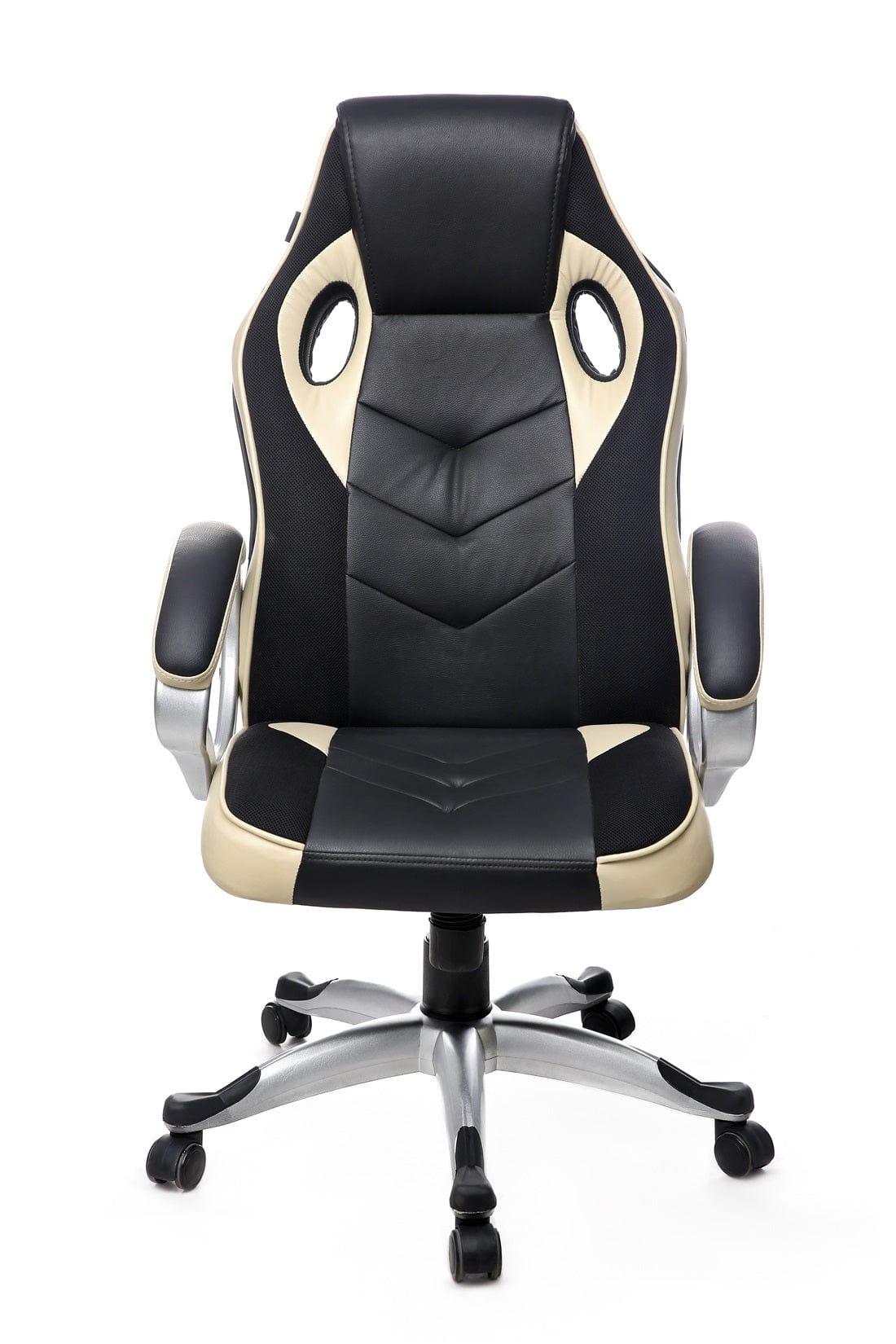 Adiko Stylish Gaming chair in Black/Cream - Ouch Cart 