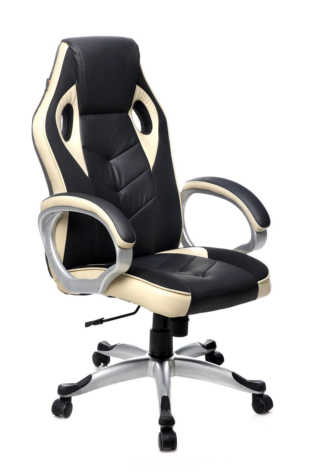 Adiko Stylish Gaming chair in Black/Cream - Ouch Cart 