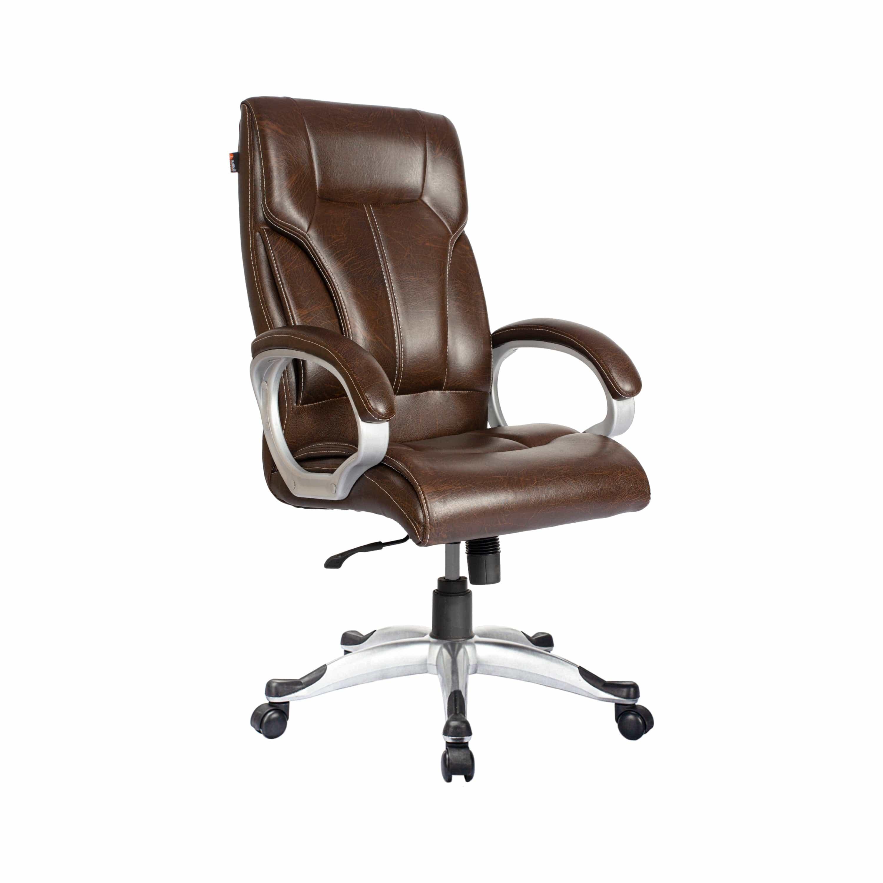 Adiko High Back Executive Revolving Office Chair in Brown - Ouch Cart 