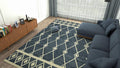 Navy Wool Vista 8X10 Feet Hand-Tufted Carpet - Rug