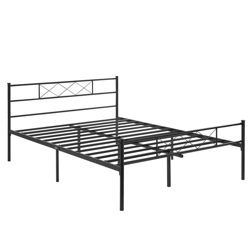 YT Metal Bed Frame with Headboard / Steel Slat Support