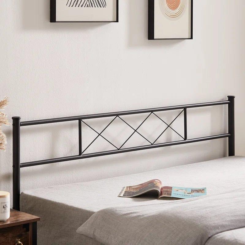 YT Metal Bed Frame with Headboard / Steel Slat Support - Ouch Cart 