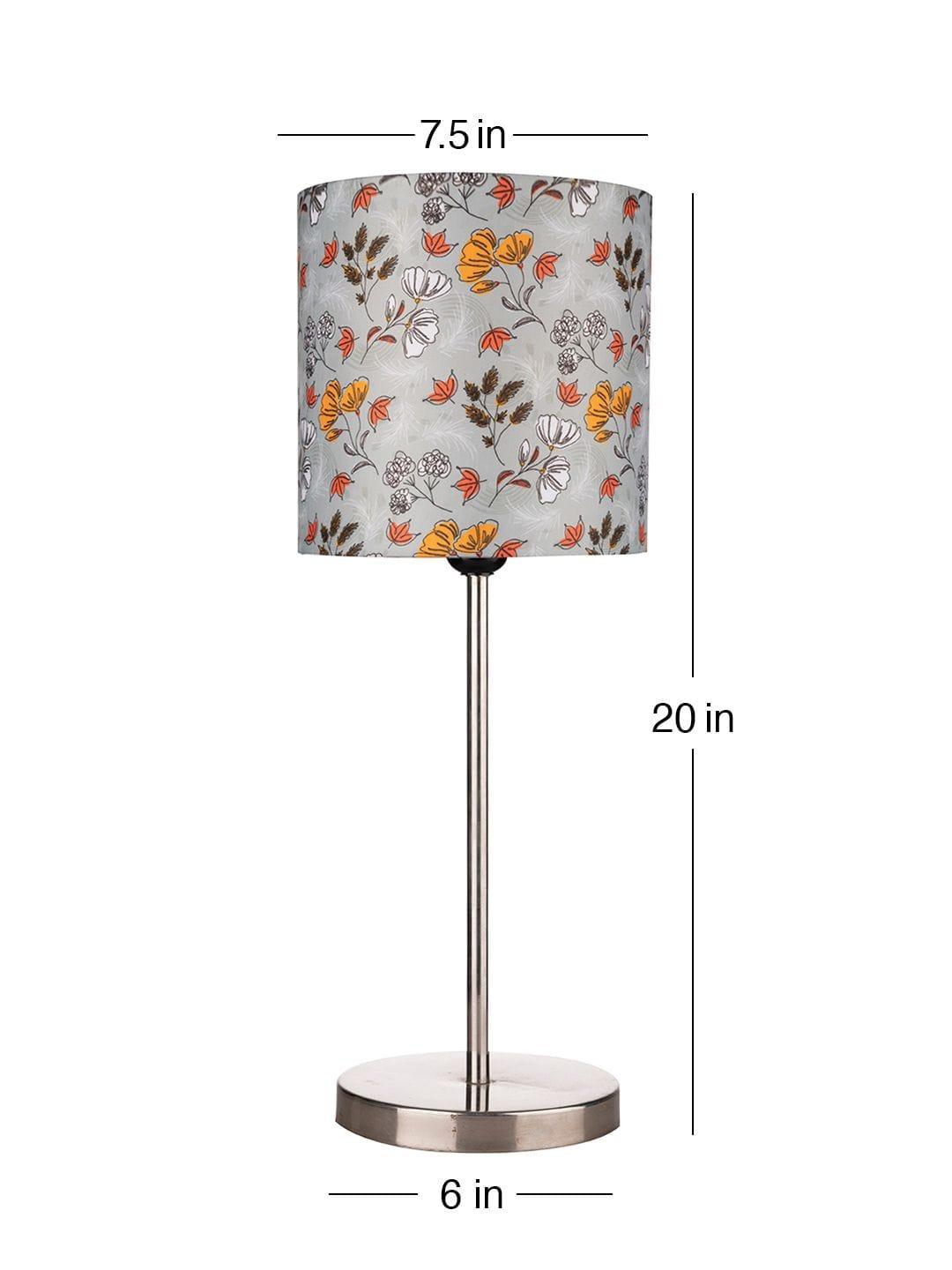 Metal Chrome Finish Lamp with Multicolor Gardenia Shade - Ouch Cart 