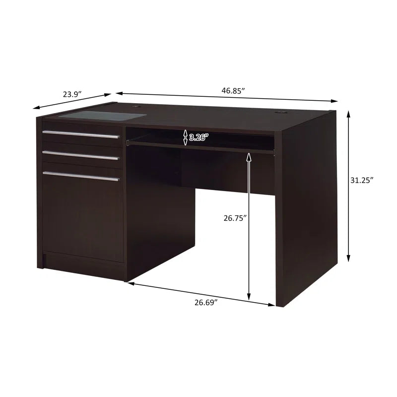 46.85'' W Rectangle Computer Desk in Cappuccino