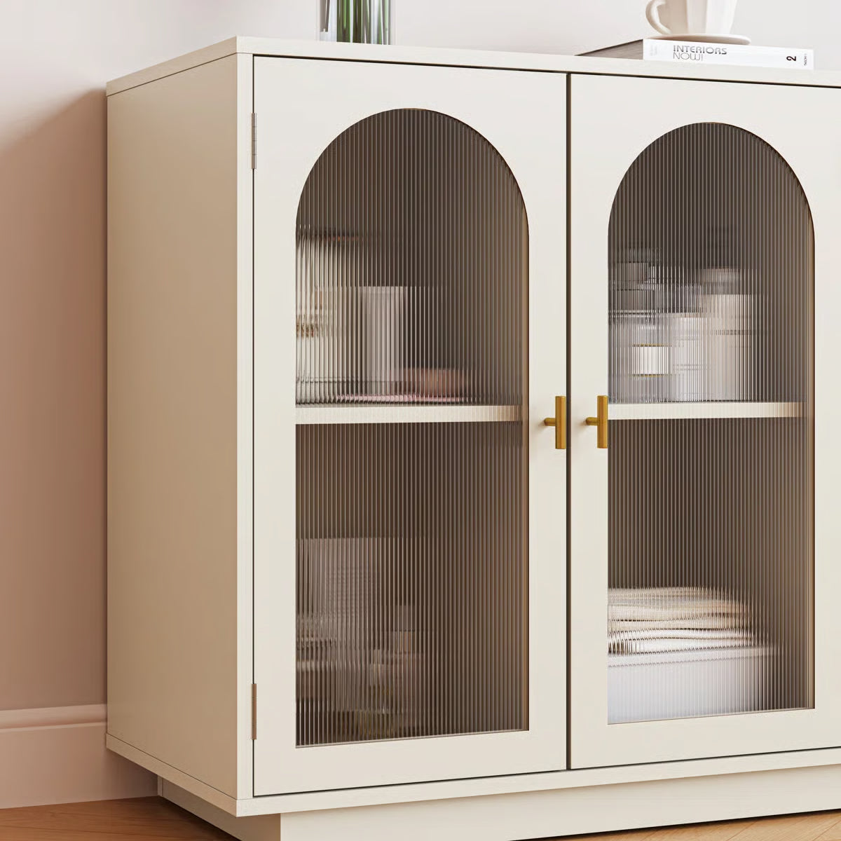 Yokota Extendable Makeup Vanity with 3 Drawers and 2 Acrylic Doors