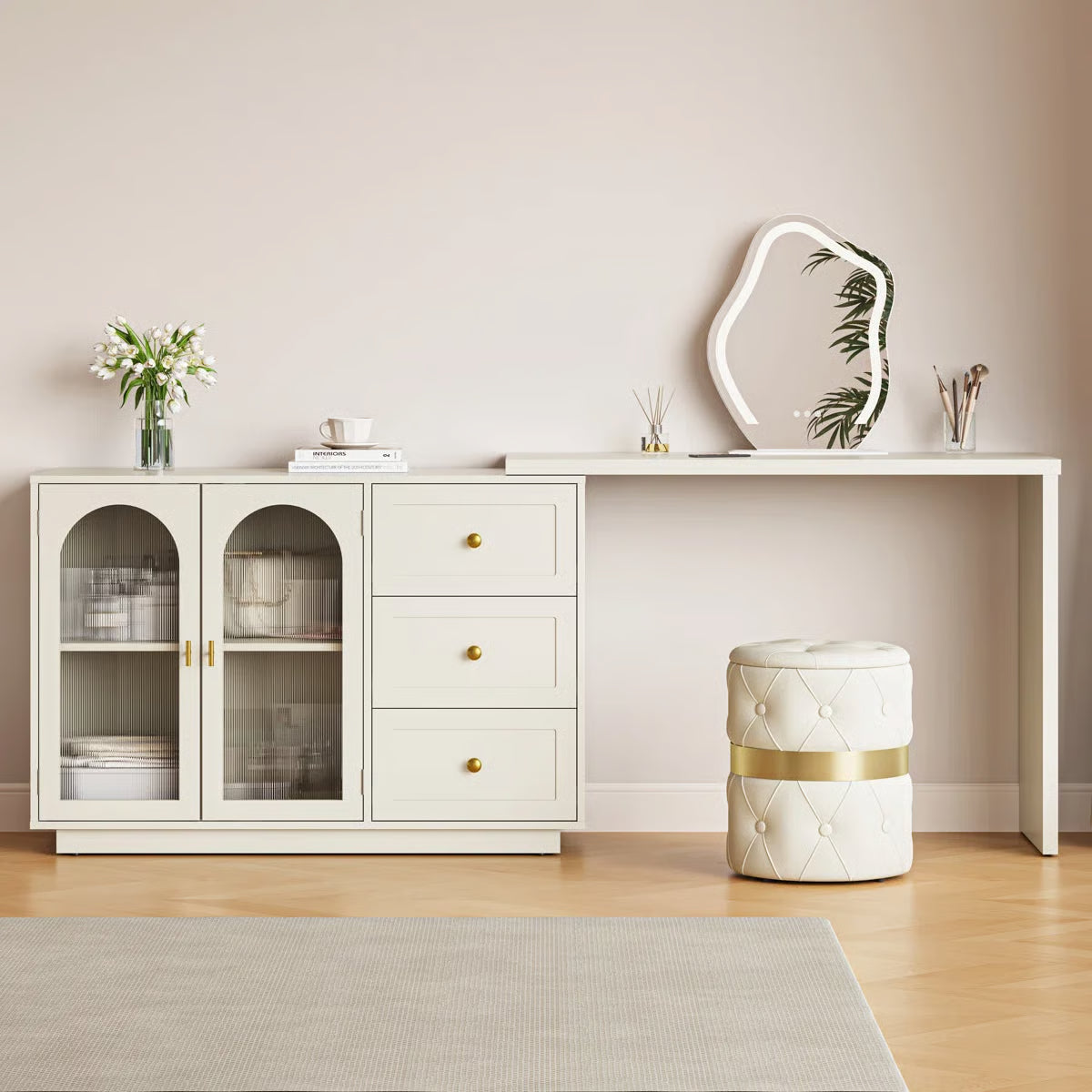 Yokota Extendable Makeup Vanity- OUCH CART | Dressing table