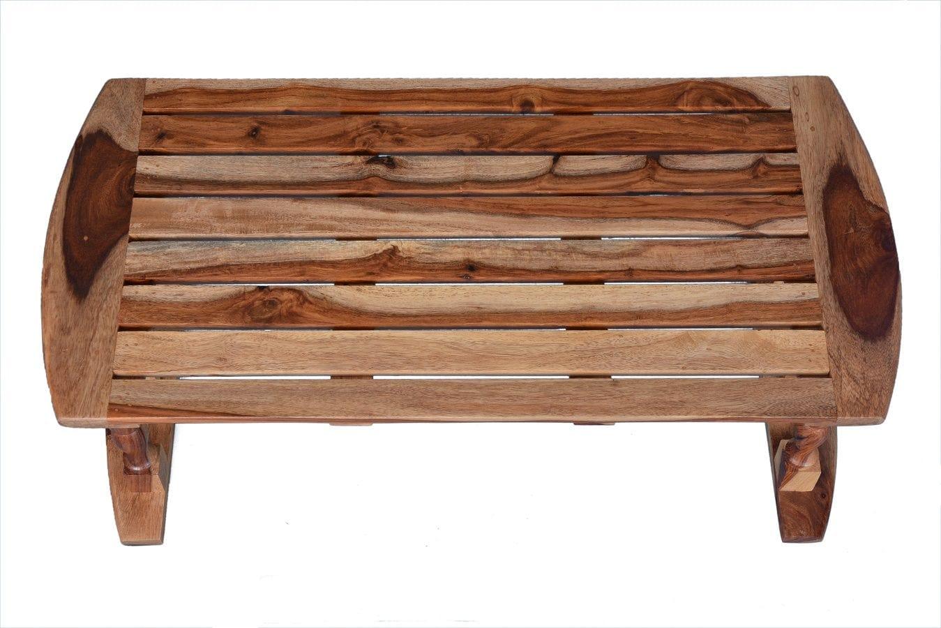 Sheesham Wood Breakfast Table | Laptop Table - Natural Finish - Ouch Cart 