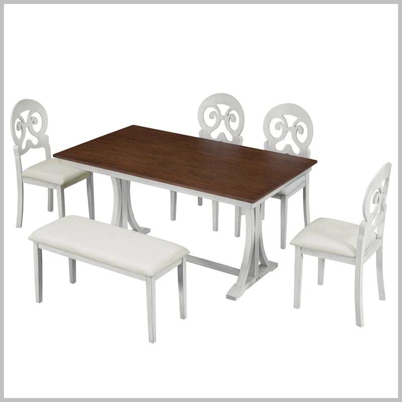 6 - Piece Trestle Dining Set - Ouch Cart 