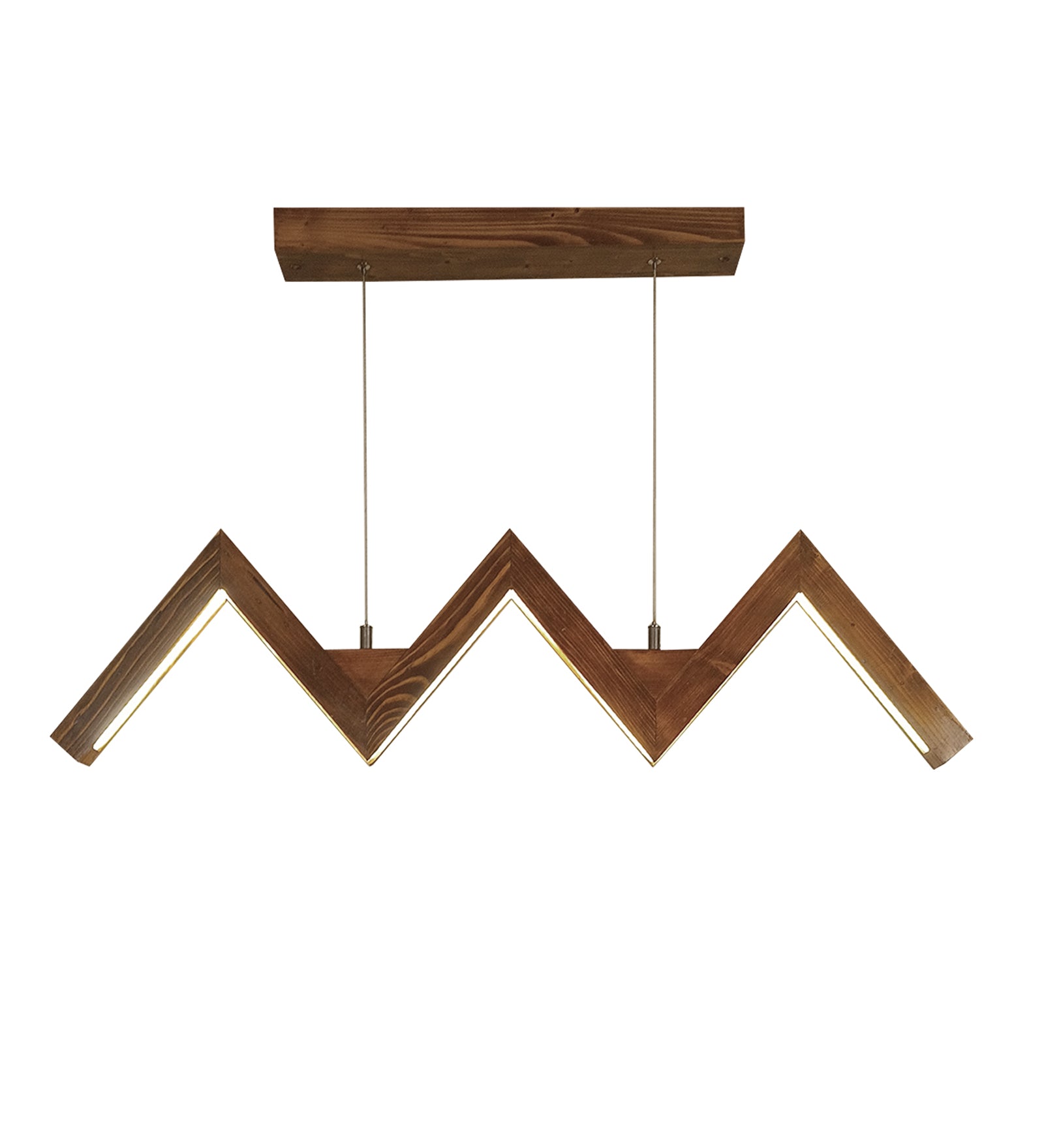 ZigZag 36 Brown Wooden LED Hanging Lamp