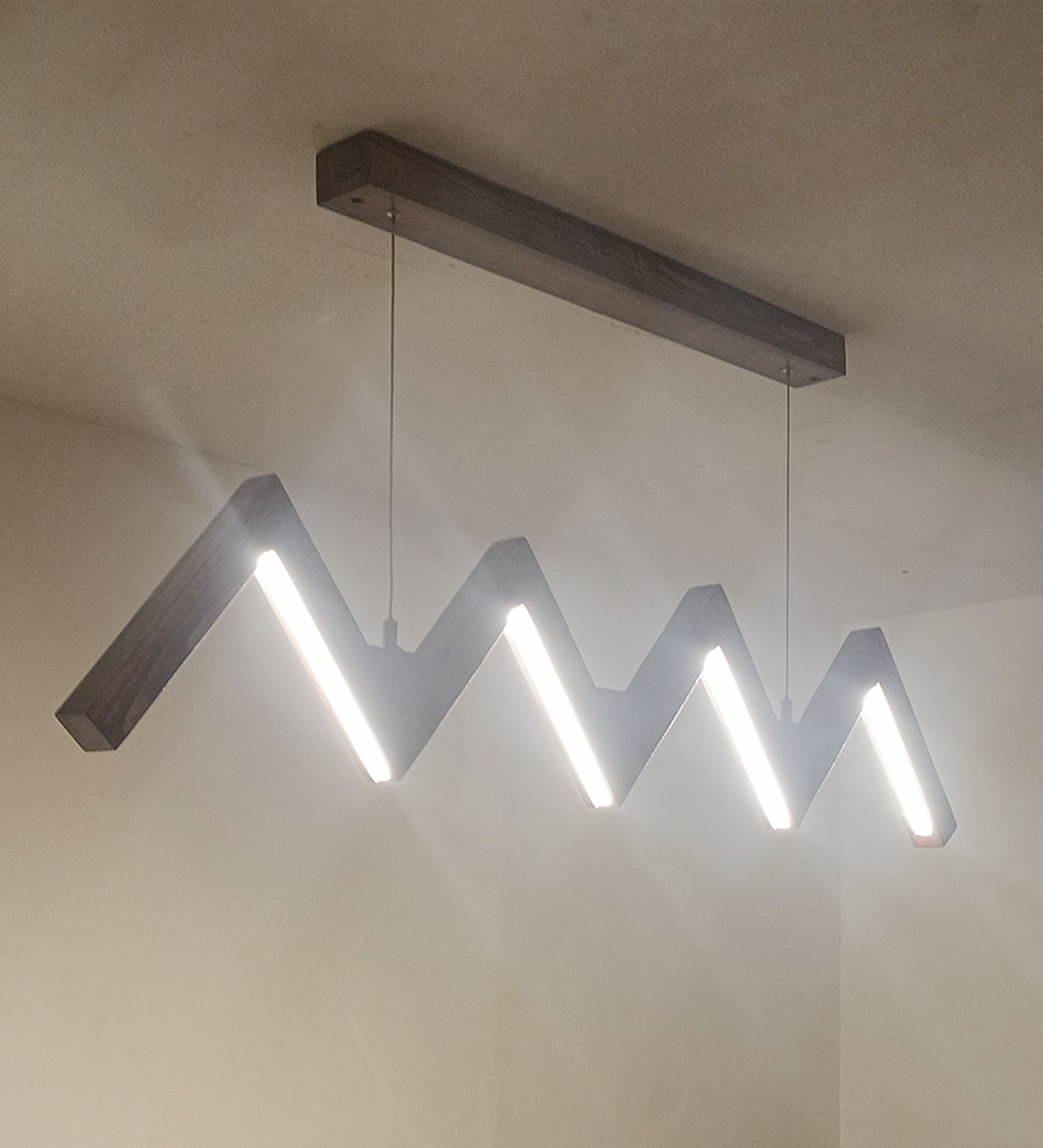 ZigZag 48 Brown Wooden LED Hanging Lamp