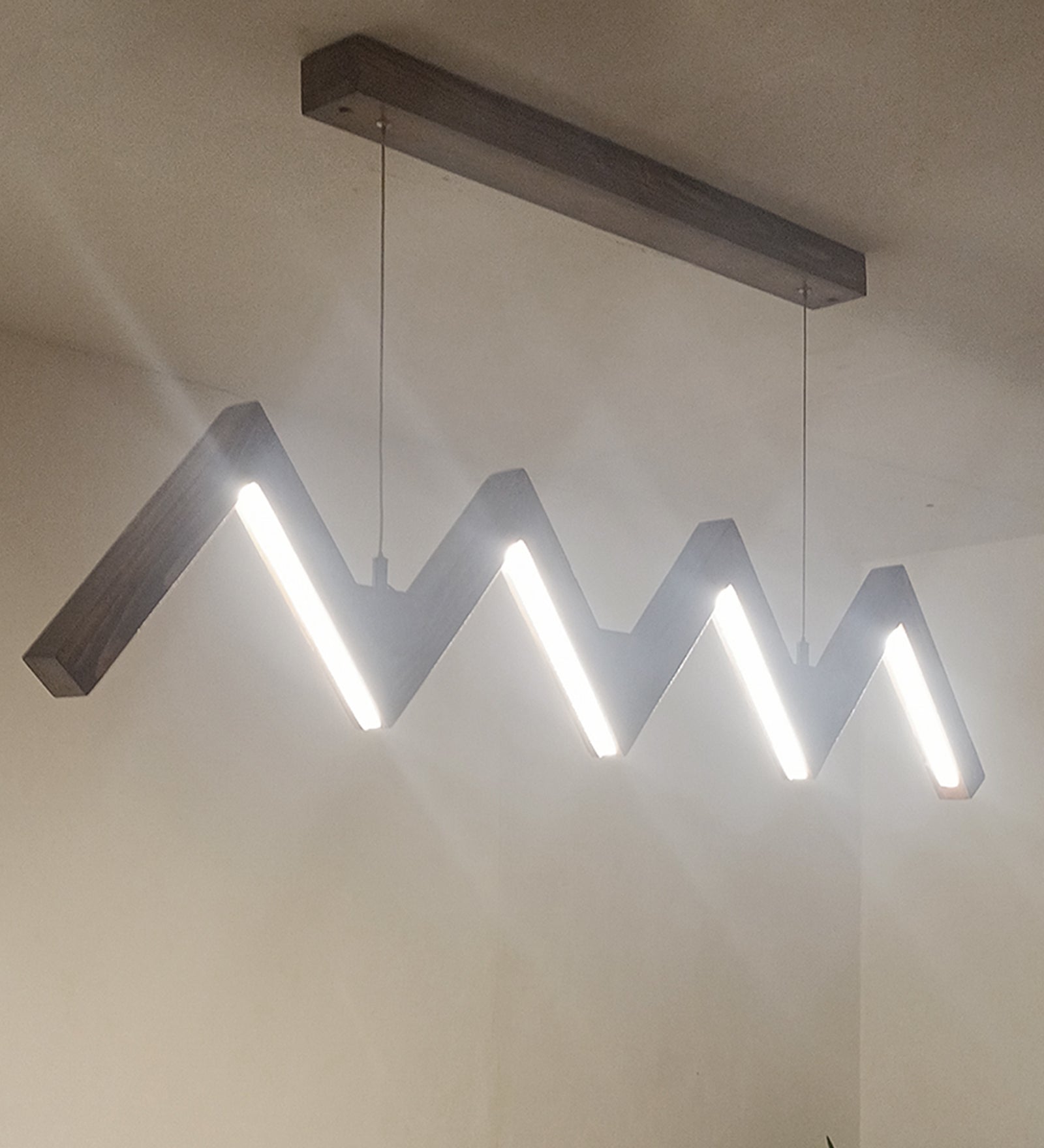 ZigZag 48 Brown Wooden LED Hanging Lamp