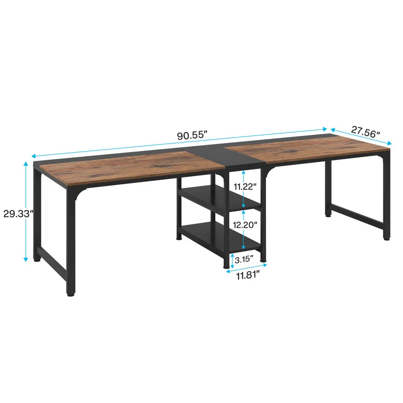 90.55'' W Rectangle Double Computer Desk