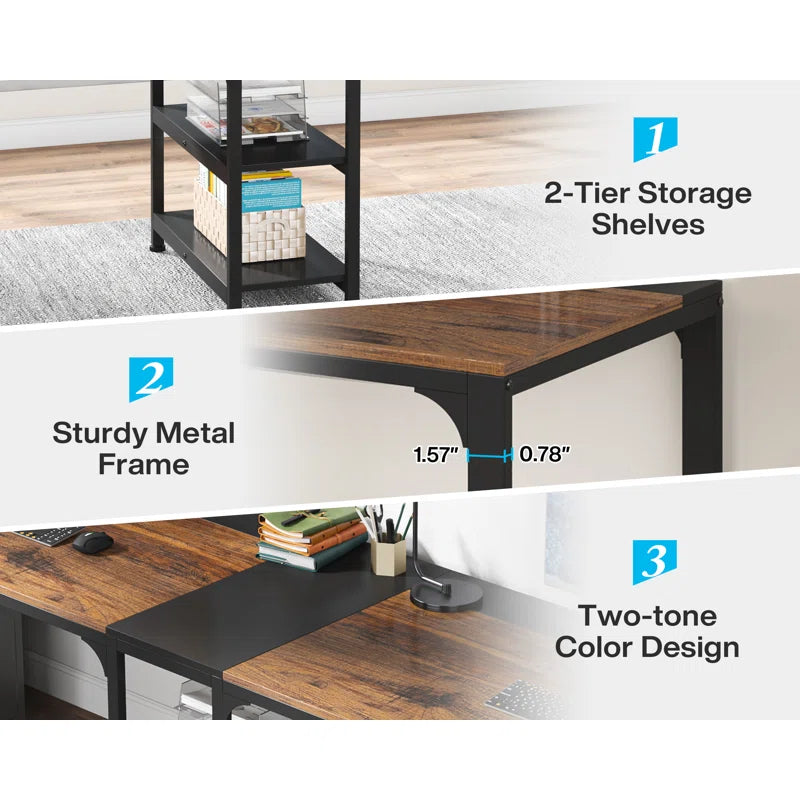 90.55'' W Rectangle Double Computer Desk