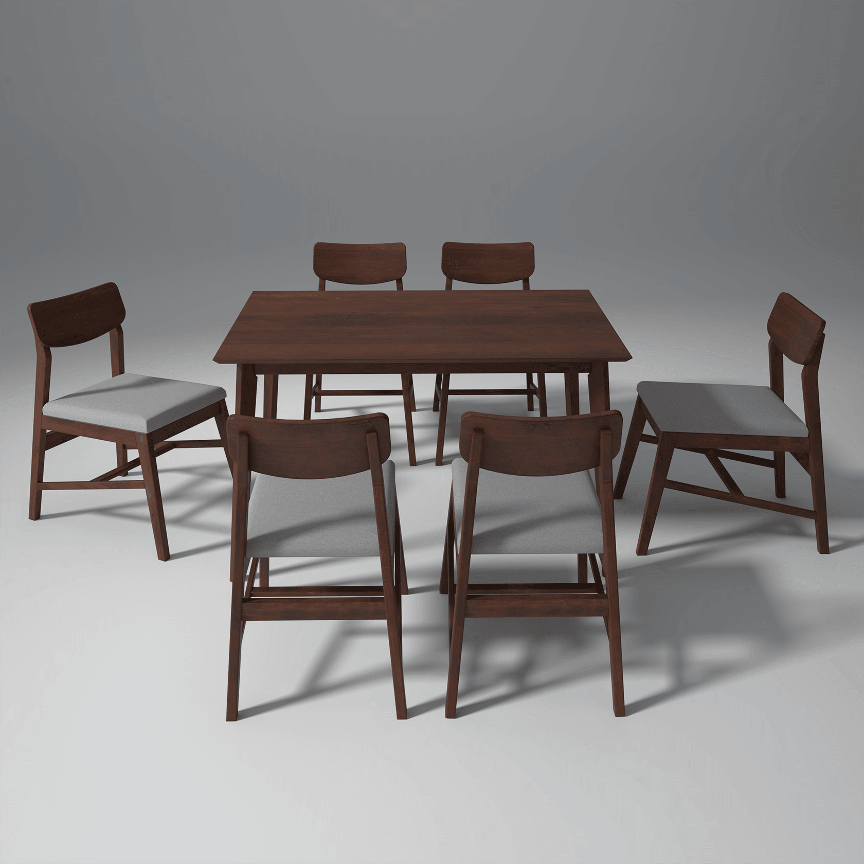 Ducasse Mango Wood Dining Table Set In Walnut