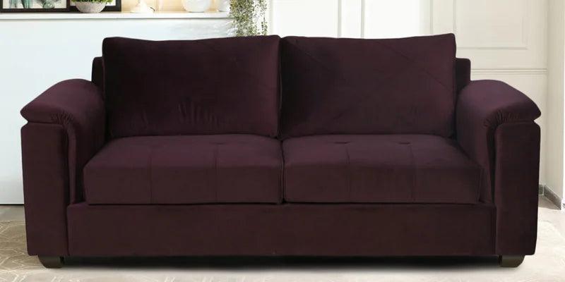 Velvet 3 Seater Sofa In Wine Colour - Ouch Cart 