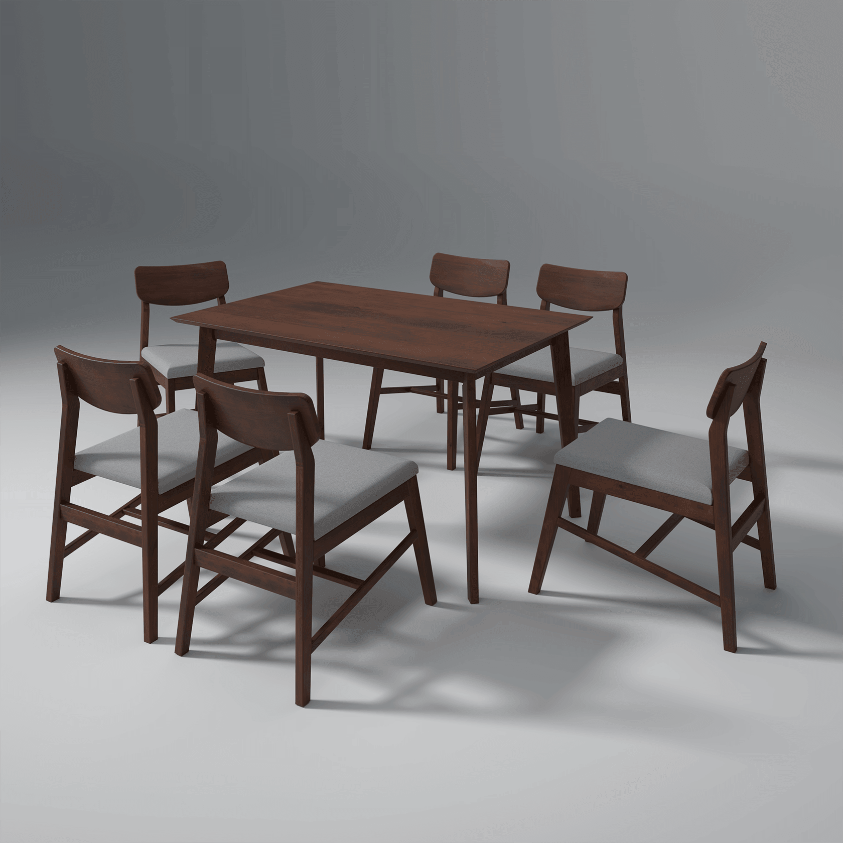 Ducasse Mango Wood Dining Table Set In Walnut