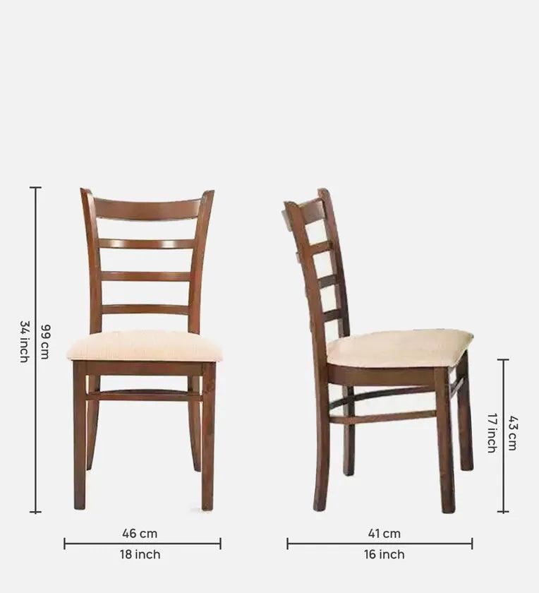 Solid Wood 4 Seater Dining Set in Brown Colour - Ouch Cart 