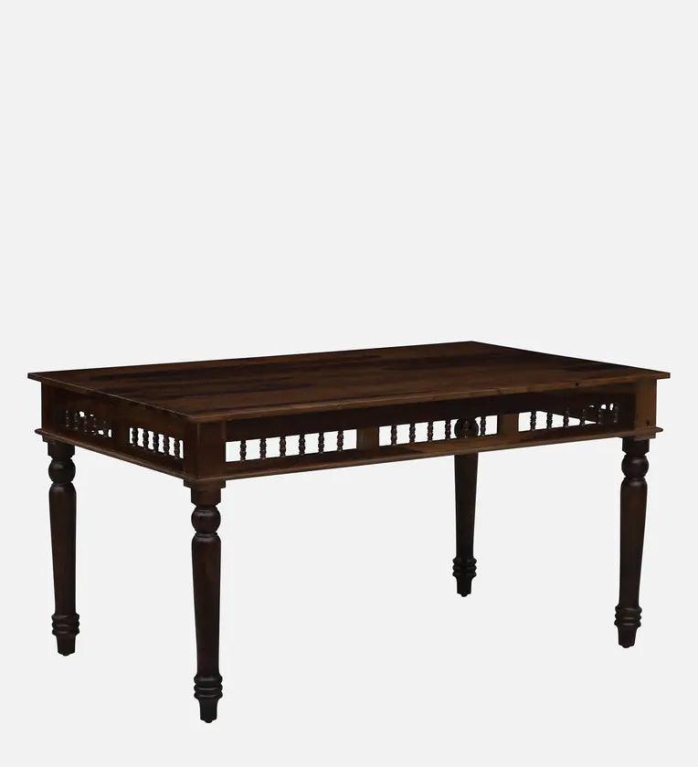 Sheesham Wood 6 Seater Dining Set In Provincial Teak Finish With Bench - Ouch Cart 