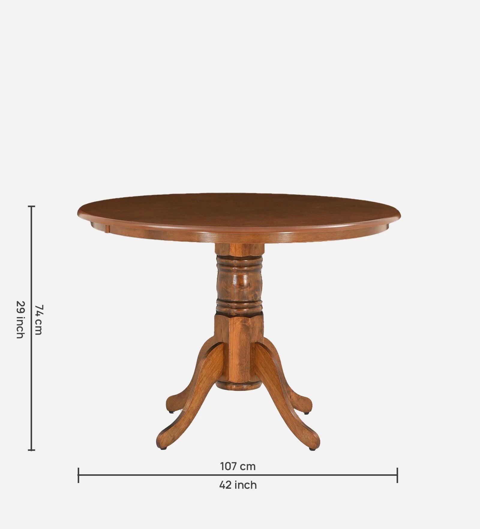 Solid Wood 4 Seater Dining Set in Brown Colour - Ouch Cart 
