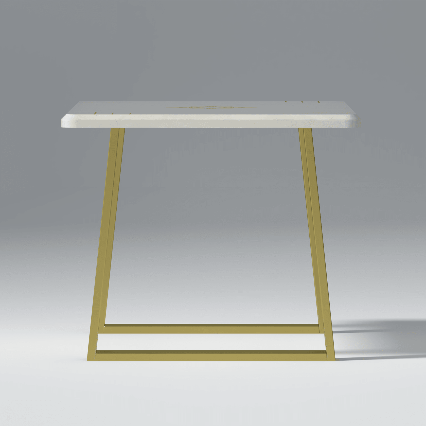 Oliver Oasis Stone Dining Table Stone Marble In White and Golden