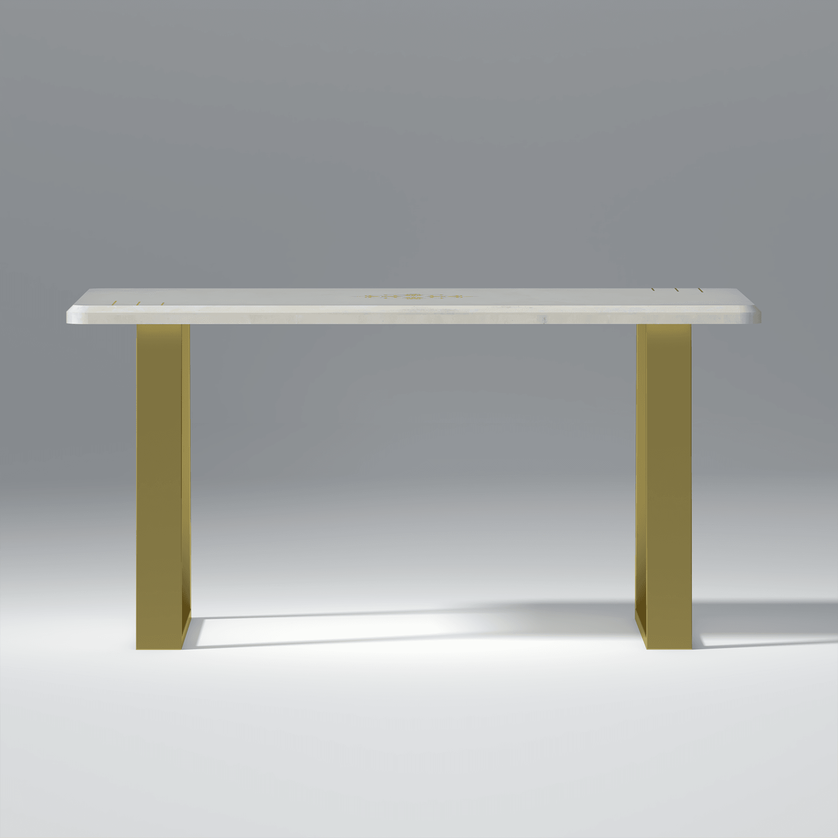 Oliver Oasis Stone Dining Table Stone Marble In White and Golden