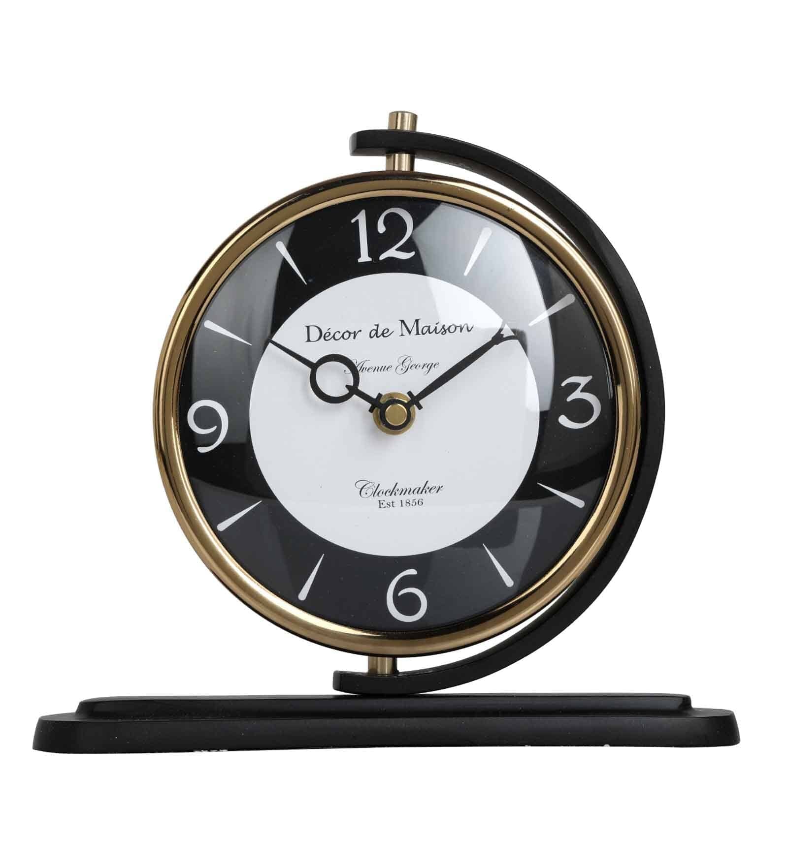 Aluminium Aleksi Table Clock Black,