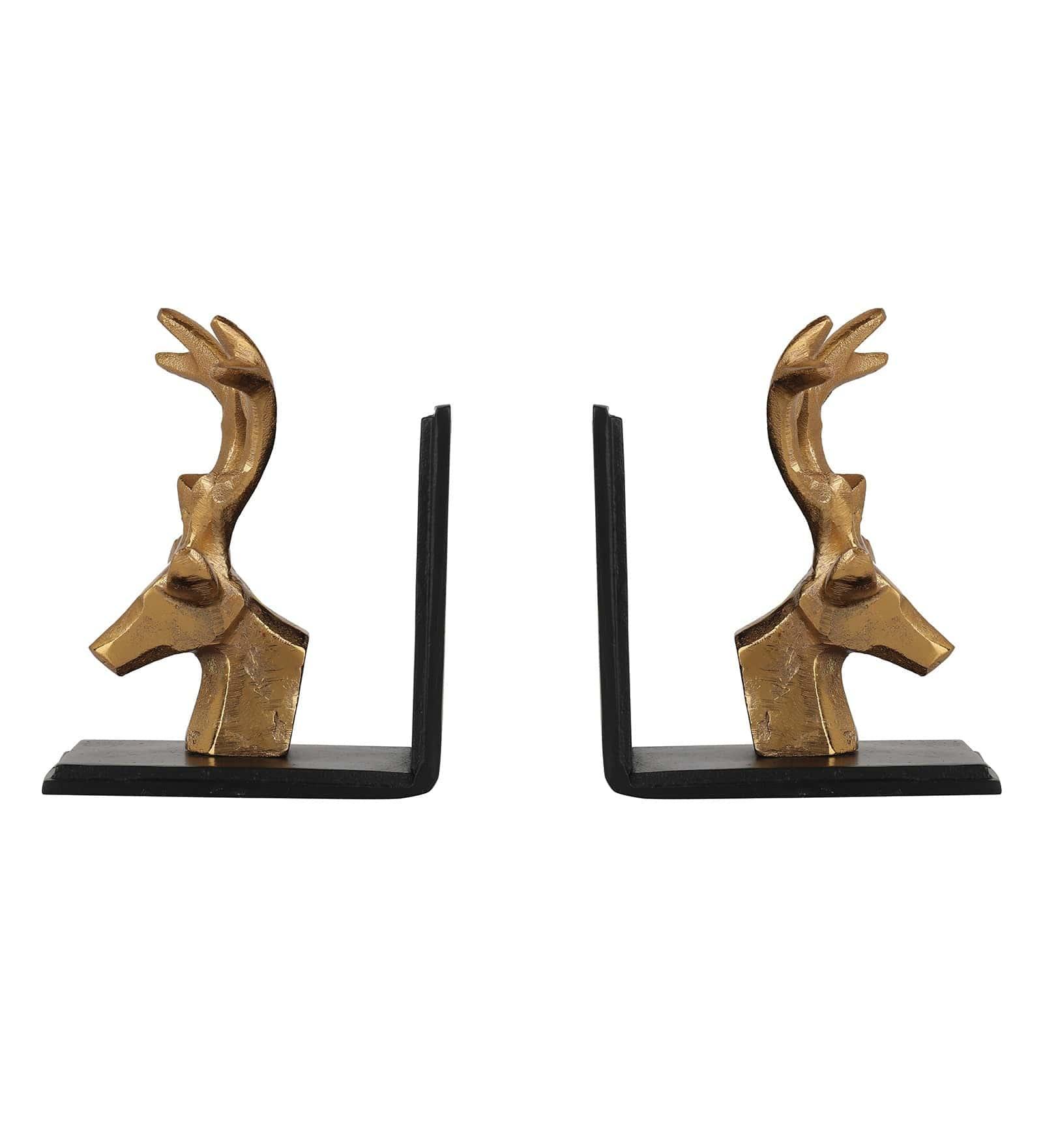 Multicolour Metal Deers Bookend, - Ouch Cart 