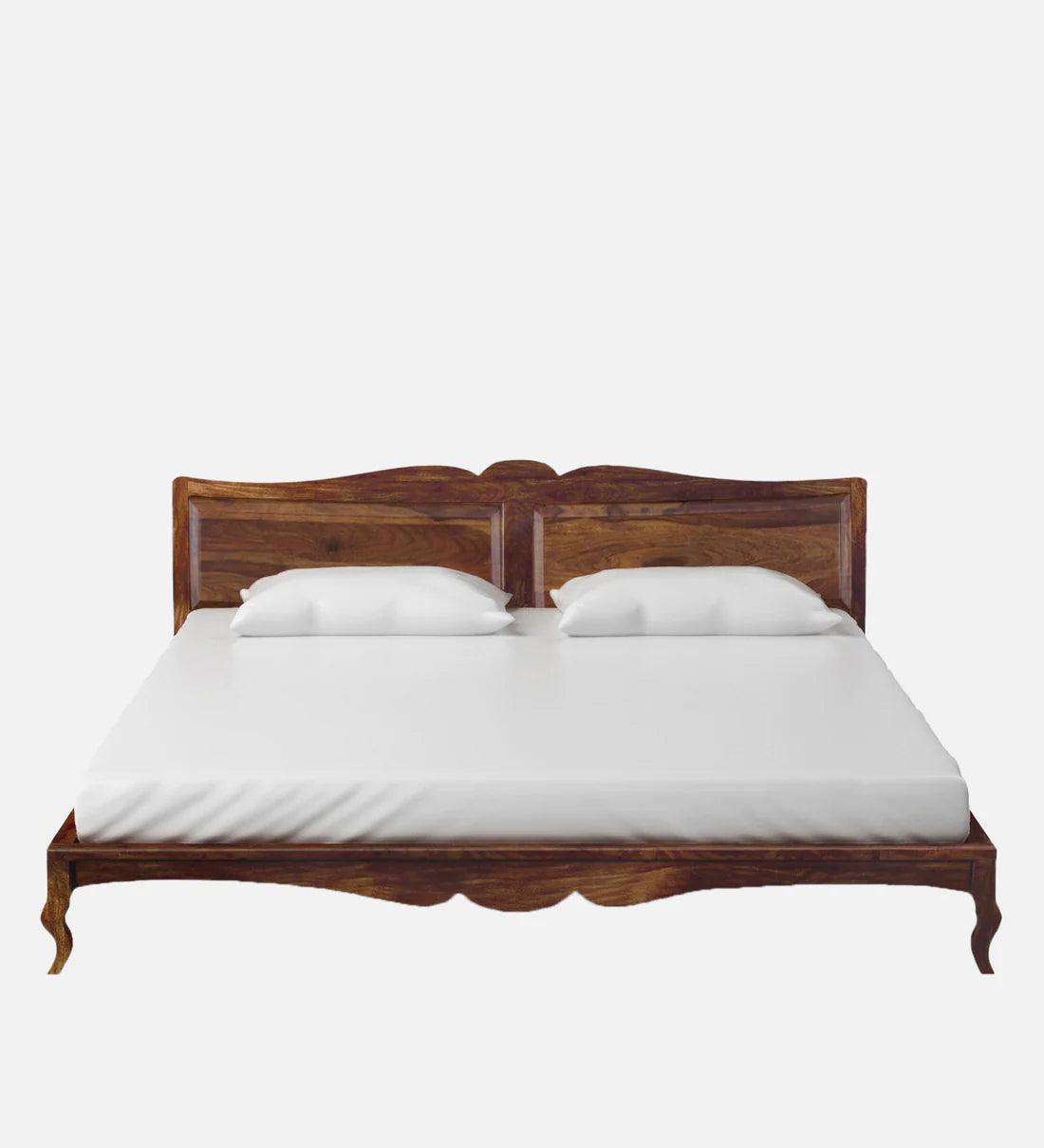 Sheesham Wood King Size Bed In Provincial Teak Finish - Ouch Cart 