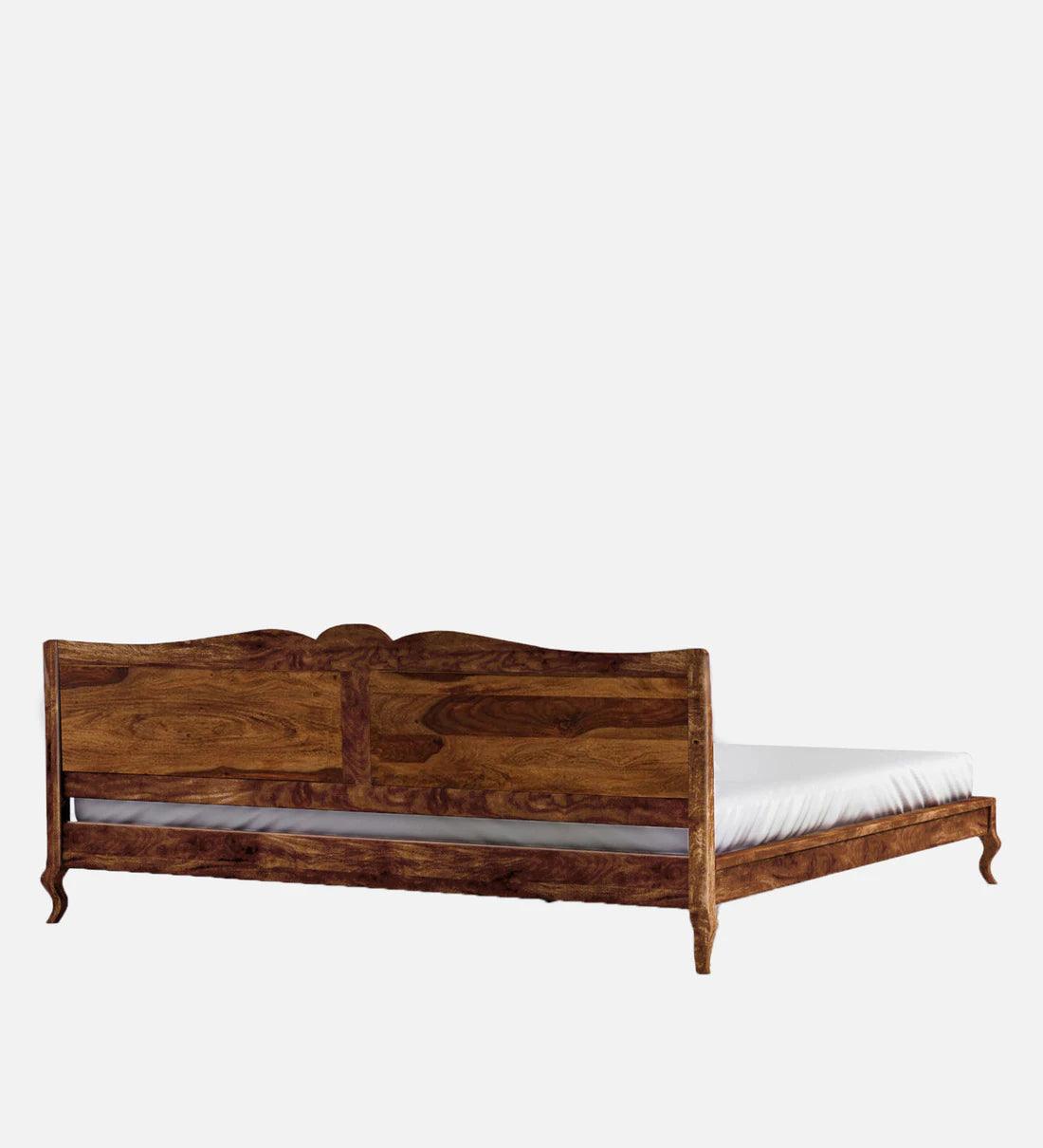 Sheesham Wood King Size Bed In Provincial Teak Finish - Ouch Cart 