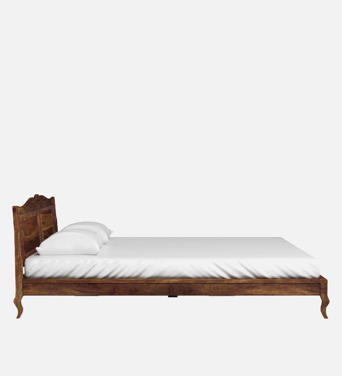 Sheesham Wood King Size Bed In Provincial Teak Finish - Ouch Cart 