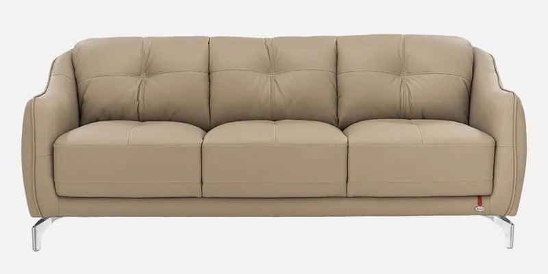 Leather 3 Seater Sofa in Brown Colour - Ouch Cart 