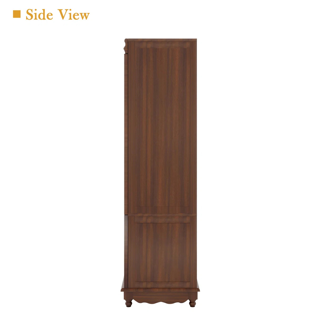 100% Solid Wood Wardrobe Armoire, Farmhouse 4-door 70.87"H Bedroom Armoire Closet with Drawer and Hanging Rod