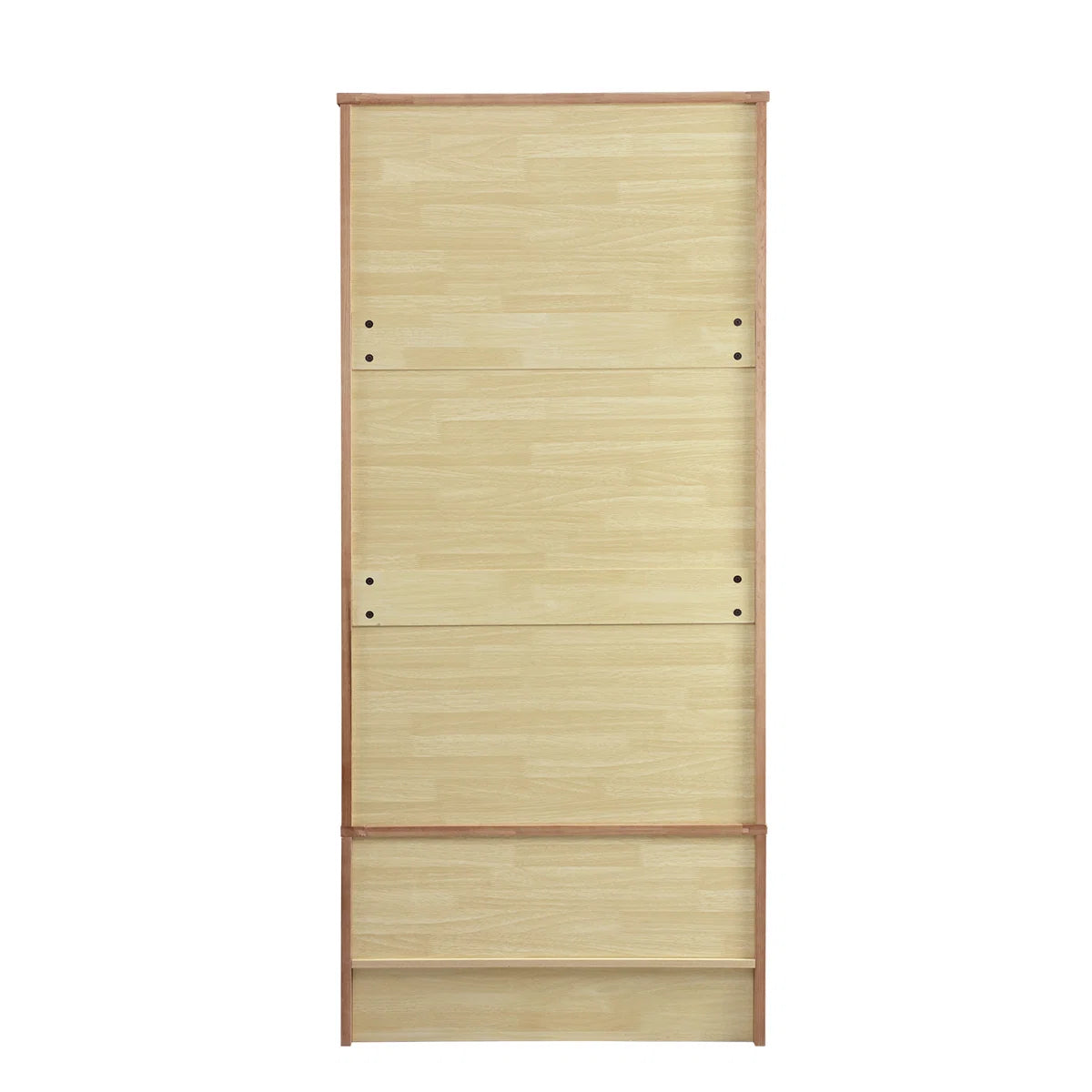 2 Doors Wardrobe Armoire 100% Soild Wood Storage Cabinet, 70.87"H Wardrobe Closet with Drawer and Hanging Rod, Natrual Wood Finish