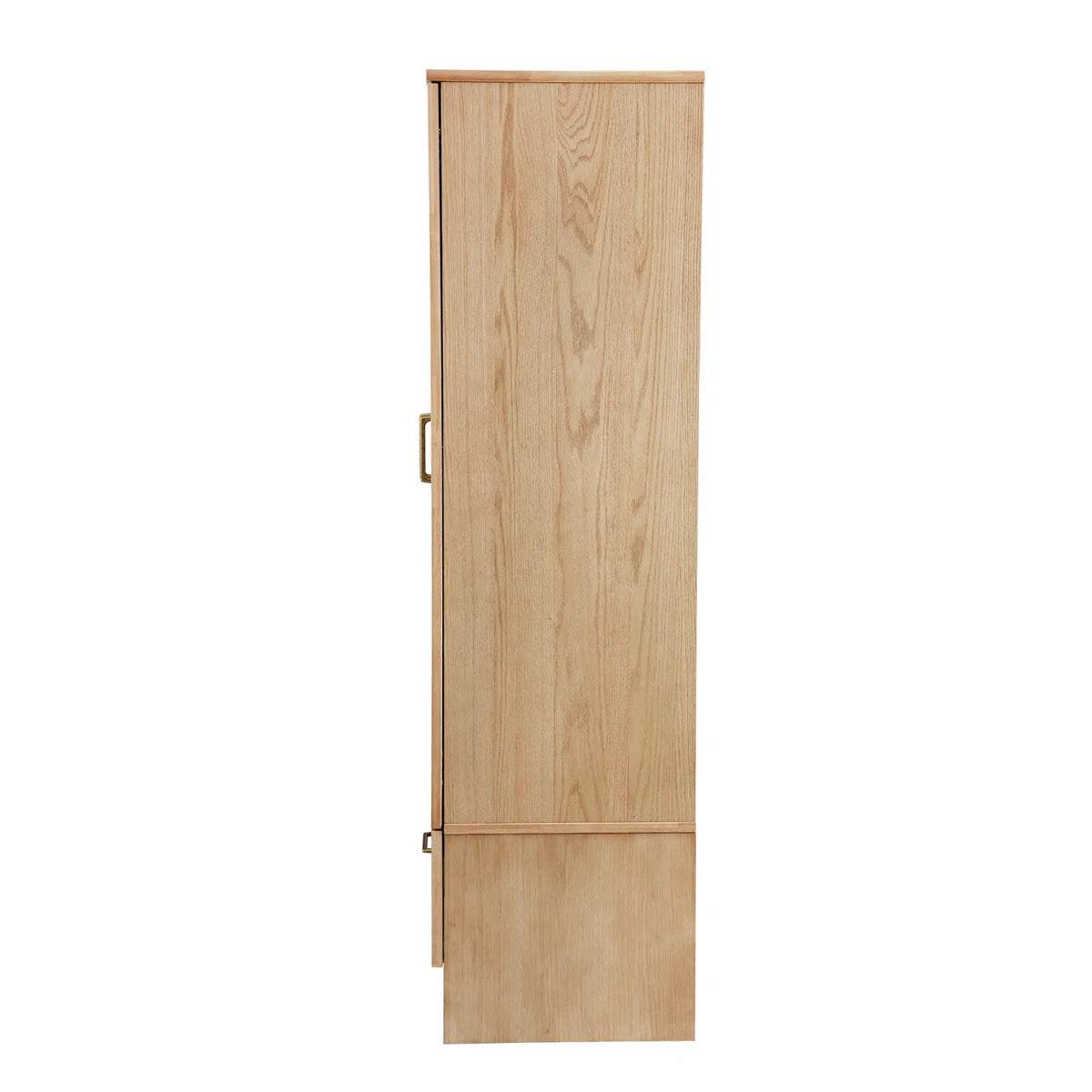 2 Doors Wardrobe Armoire 100% Soild Wood Storage Cabinet, 70.87"H Wardrobe Closet with Drawer and Hanging Rod, Natrual Wood Finish