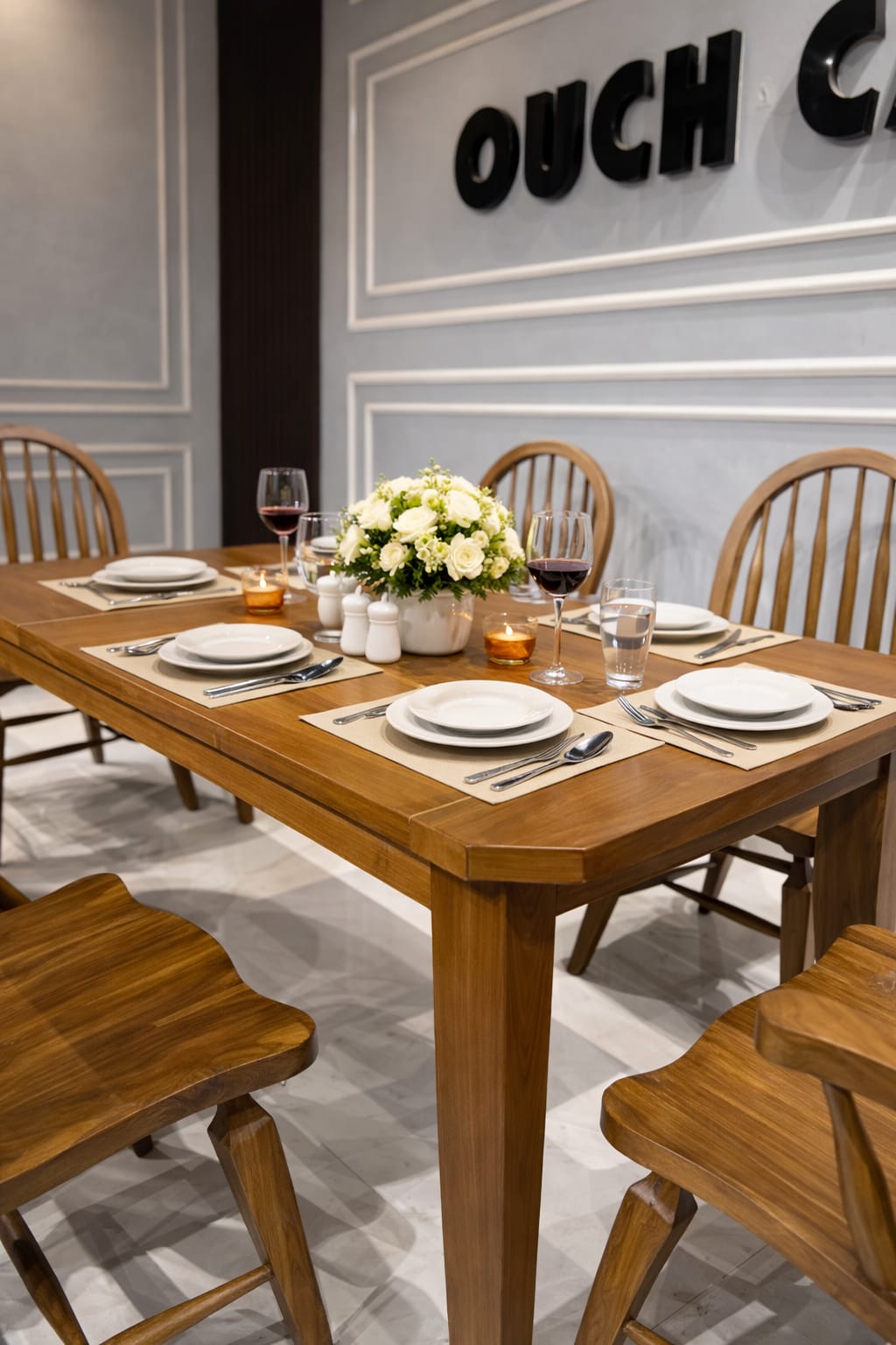 Solid Wood 6 Seater Dining Table Set with Windsor Back Chairs – Natural Oak Finish