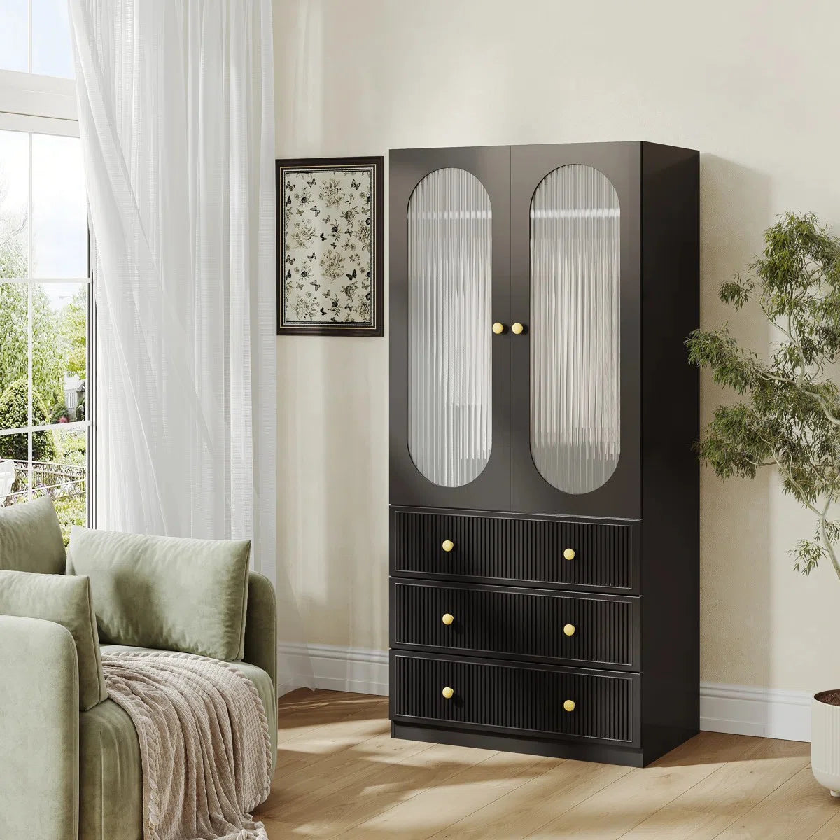 Armoire 2-door Wardrobe With 3-drawers New Design
