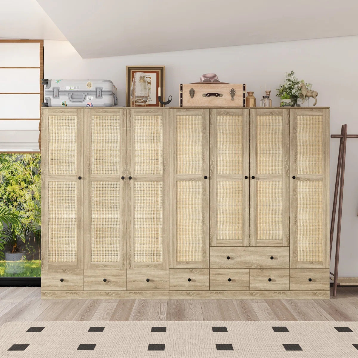 Bedroom Set With 2 Rustic Wardrobes