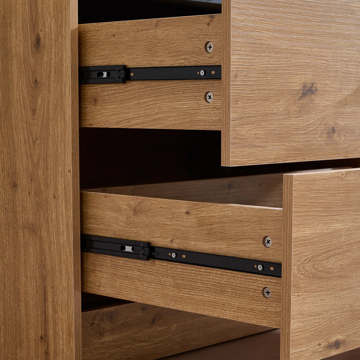71" H Armoire Wardrobe Wood Cabinet With 2 Drawers and Mirror