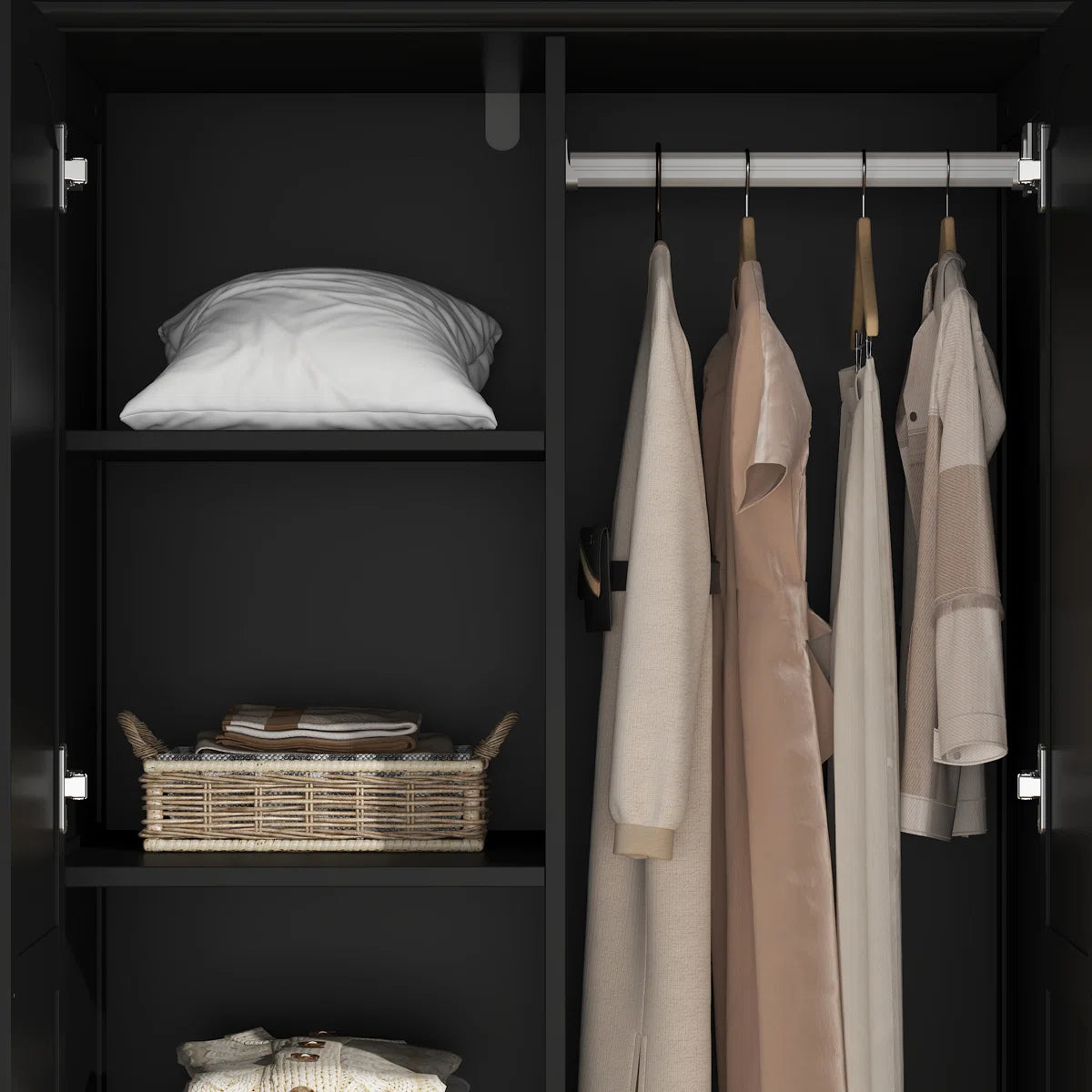 Talisha Freestanding Wooden Wardrobe Armoire with 3 Drawers