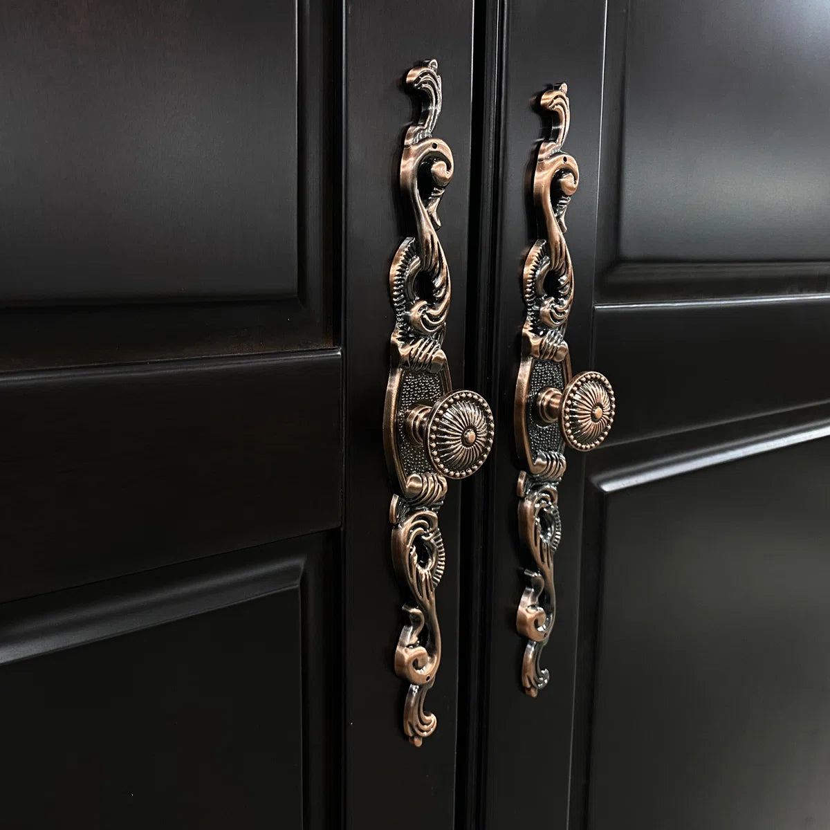 100% Solid Wood Armoire Wardrobe Closet with 3 Doors, Cabinet Storage Cabinet Solid Wood with 3 Drawers, Solid Wood Large Armoire Closet with a Hanging Rod for Bedroom Solid Wood with Expresso Finish
