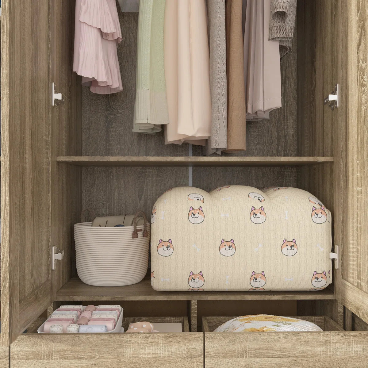 Bedroom Set With 2 Rustic Wardrobes