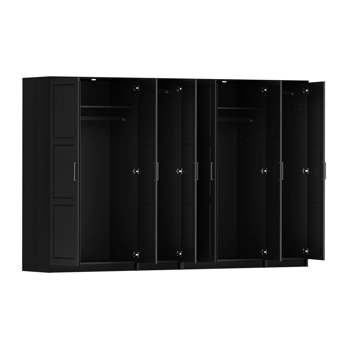 100% Solid Wood Urban 6-Door Wardrobe with Solid Door