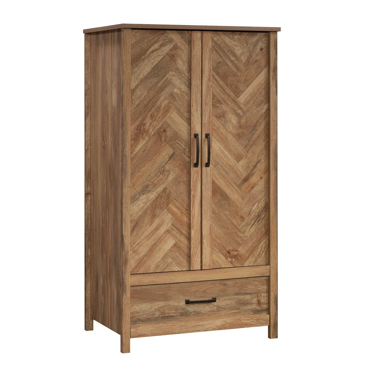 2-Door Wooden Wardrobe Armoire With 3 Storage Shelves